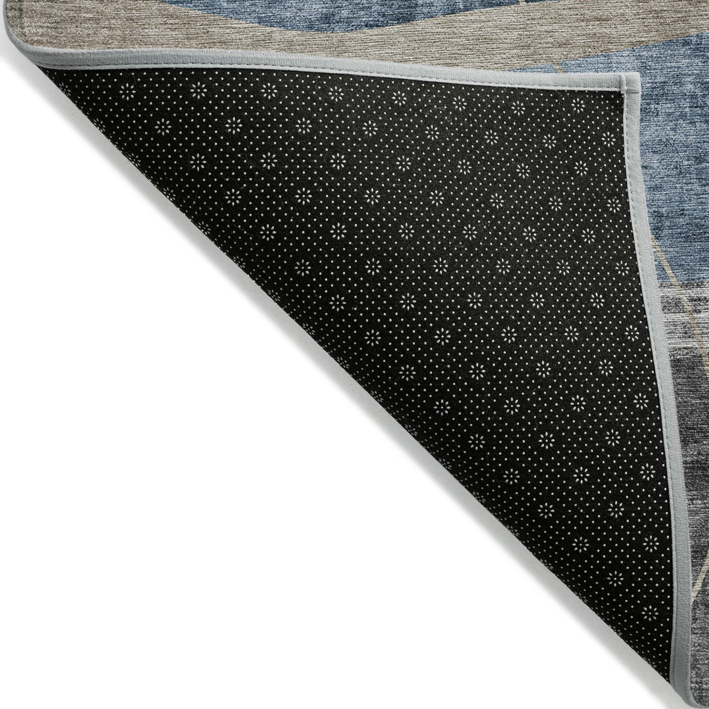 10' X 14' Blue Gray And Charcoal Abstract Washable Indoor Outdoor Area Rug-3