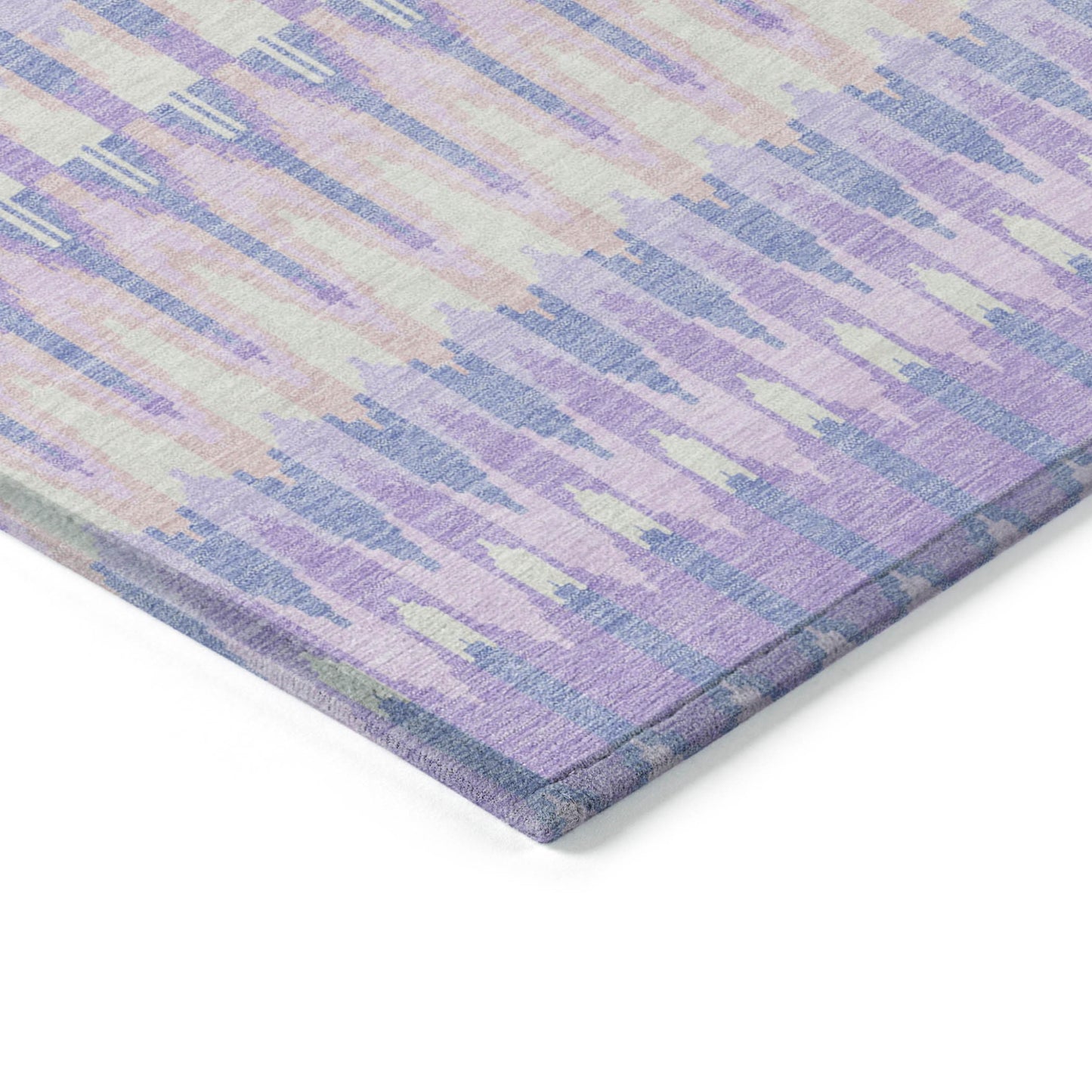 8' X 10' Lavender Pink And Lime Green Southwestern Washable Indoor Outdoor Area Rug-3