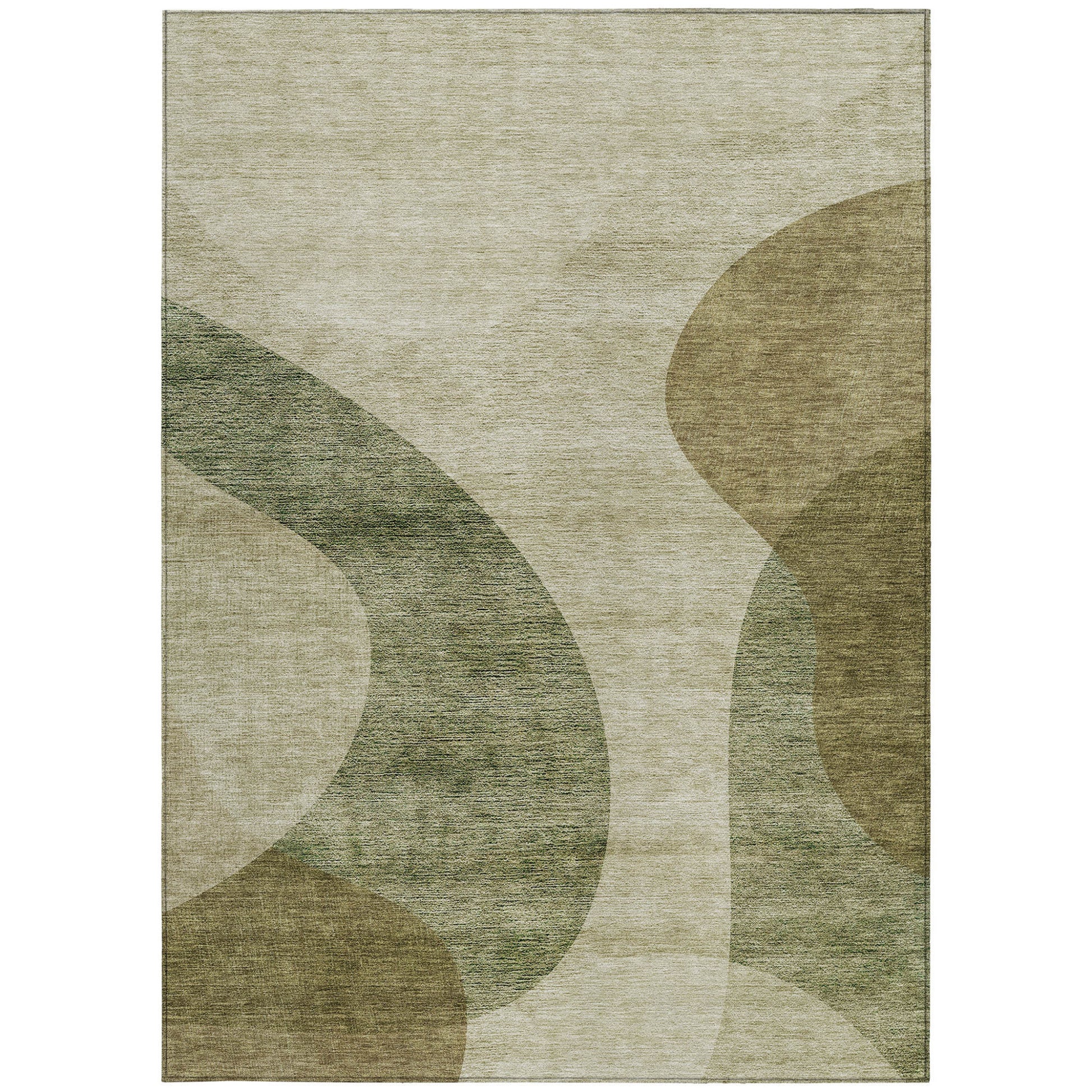3' X 5' Beige And Chocolate Abstract Washable Indoor Outdoor Area Rug-5