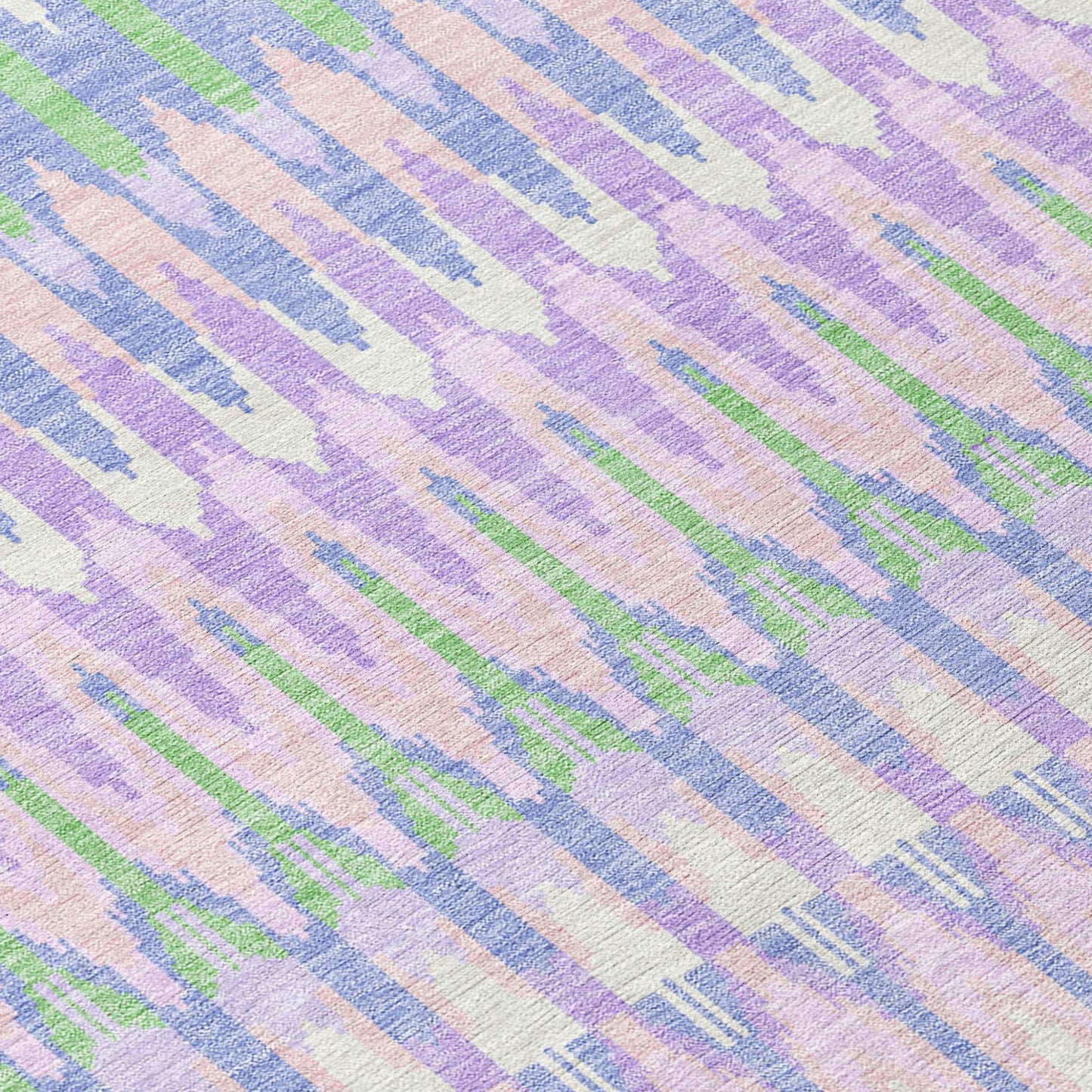 8' X 10' Lavender Pink And Lime Green Southwestern Washable Indoor Outdoor Area Rug-4
